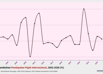 pertumbuhan pendapatan pajak internasional 2002-2025